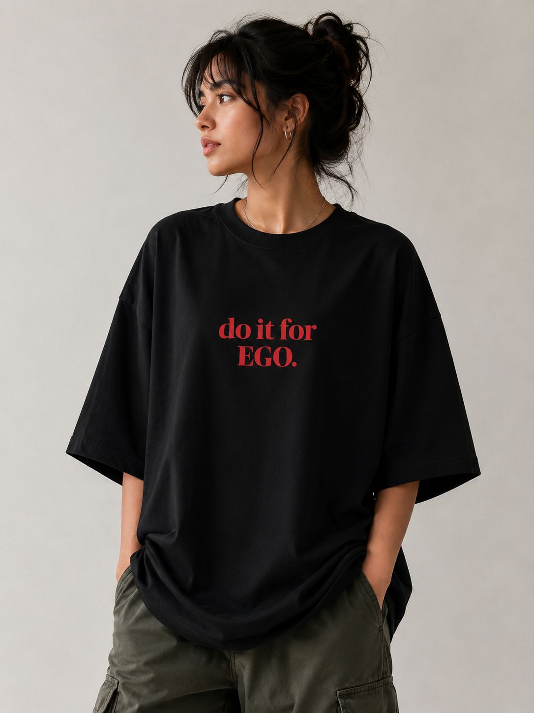 EGO Oversized T-Shirt Black - Image 1