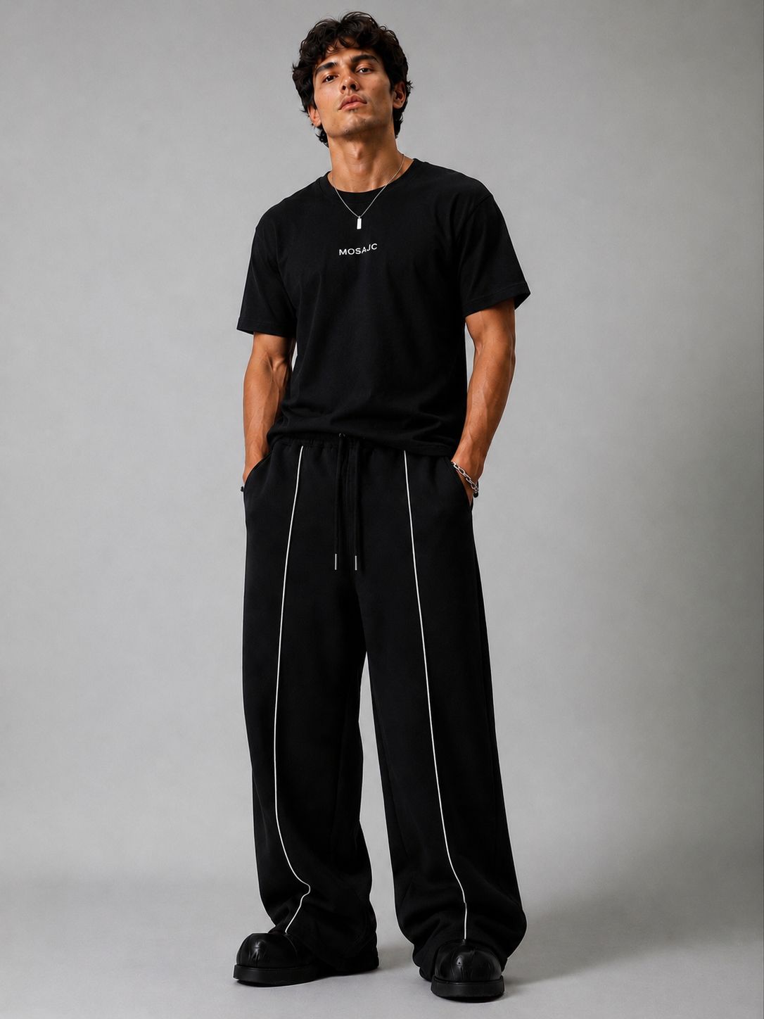 MOSAJC Axis Straight Fit Track Pants Black - Image 1