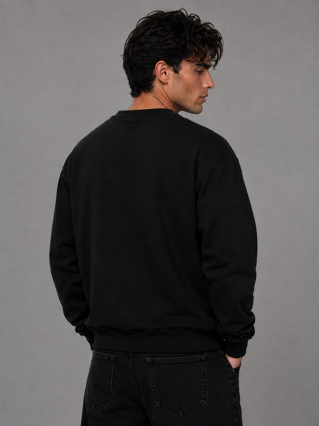 White Circuit Oversized Sweatshirt - Black-3