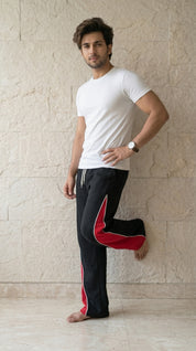 ZipSwitch Track Pants – Black with Red Panel