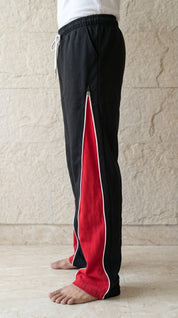 ZipSwitch Track Pants – Black with Red Panel