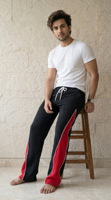 ZipSwitch Track Pants – Black with Red Panel