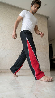 ZipSwitch Track Pants – Black with Red Panel