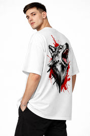 Alpha Wolf Back Print Oversized T-Shirt