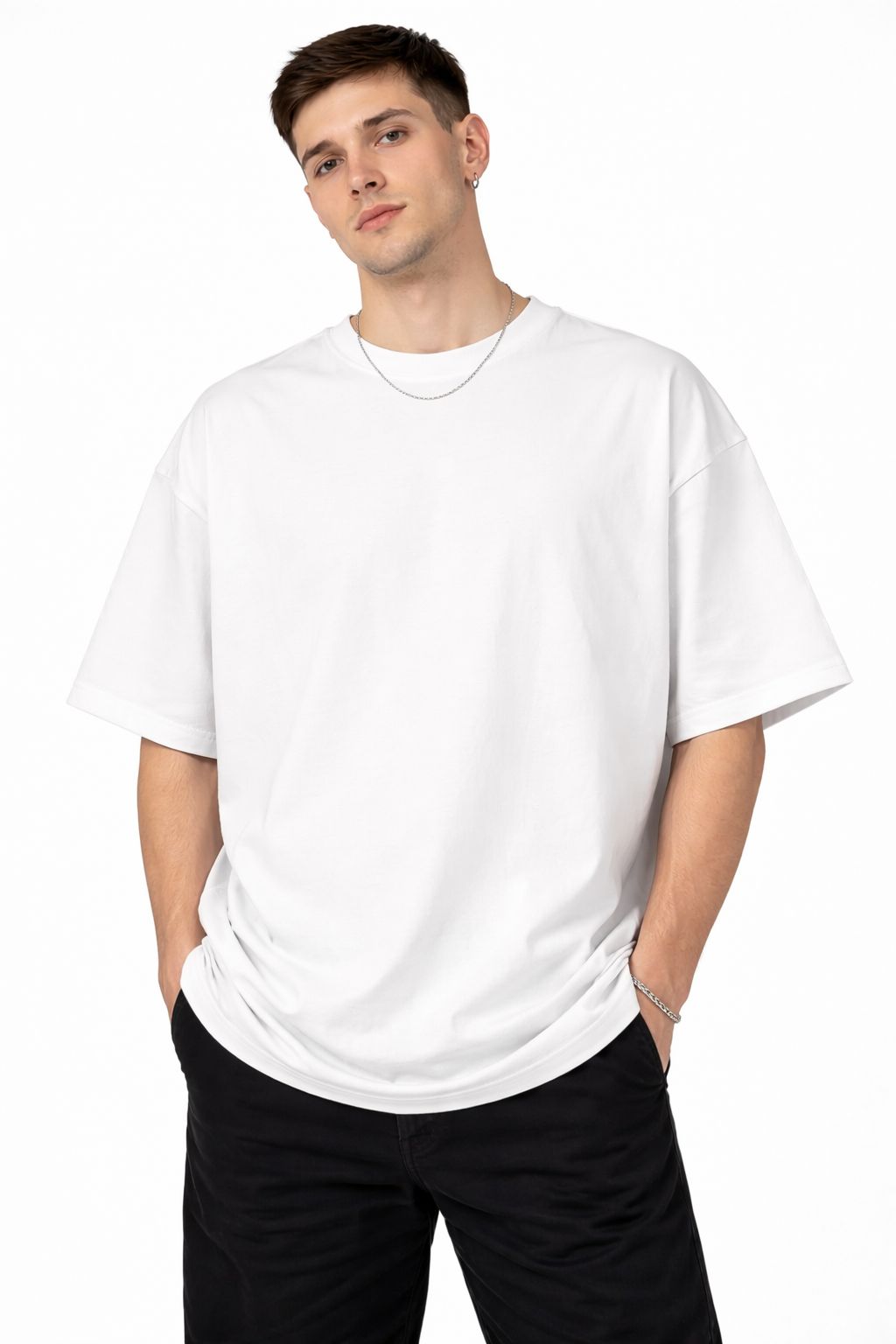 Alpha Wolf Back Print Oversized T-Shirt-3