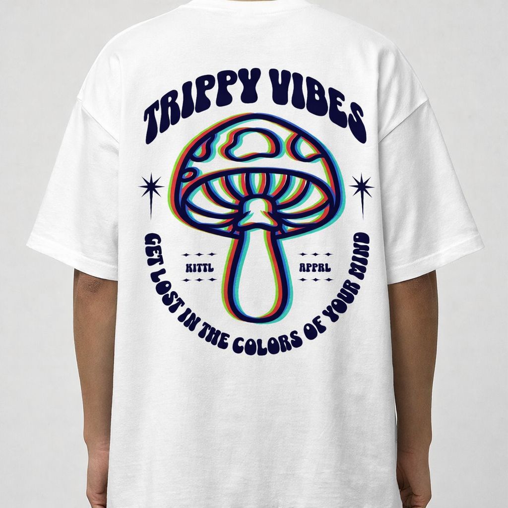 Trippy Vibes Mushroom Oversized T-Shirt
