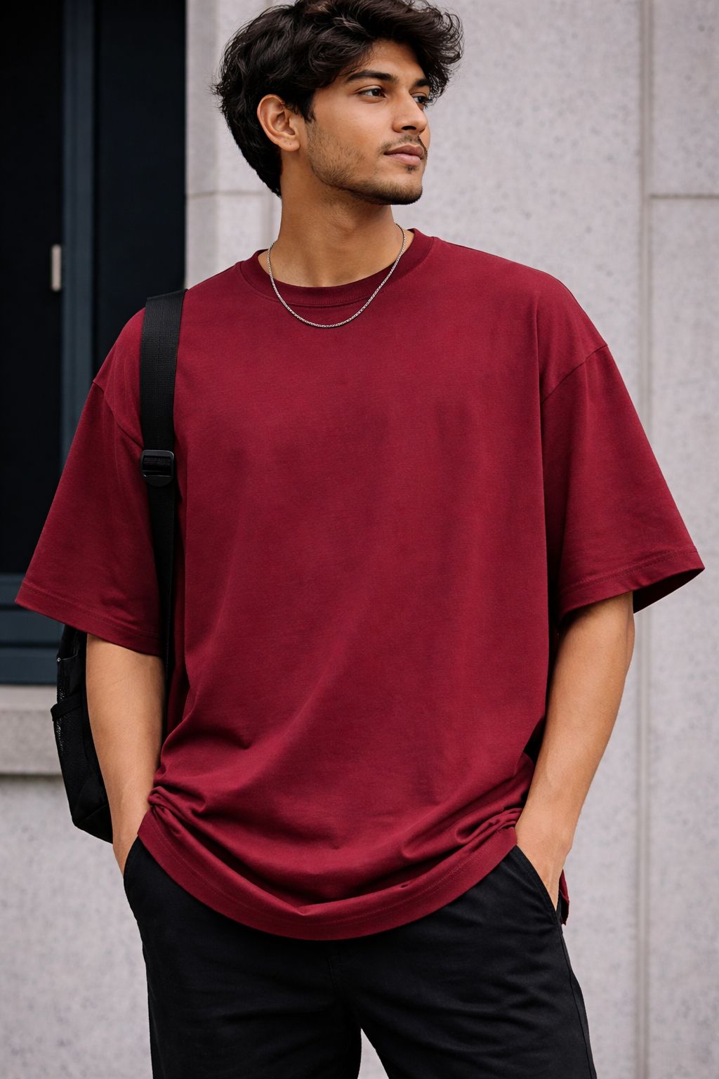 Essential Oversized Maroon Tee