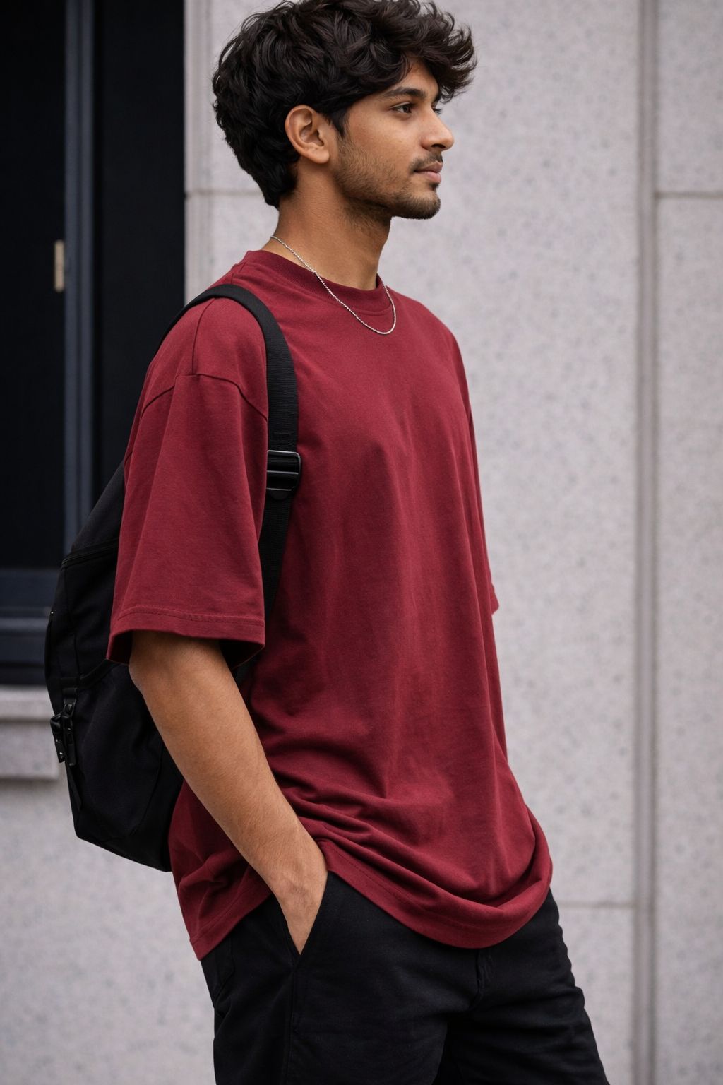 Essential Oversized Maroon Tee