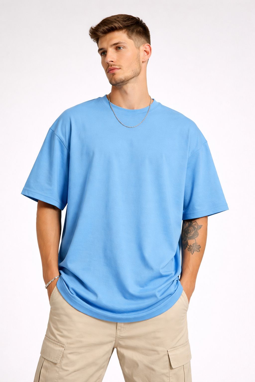 Skyline Oversized Sky Blue Tee