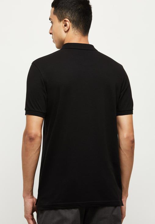 Midnight Black Relaxed Fit Polo Tee-4