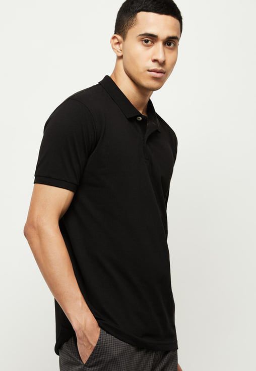 Midnight Black Relaxed Fit Polo Tee