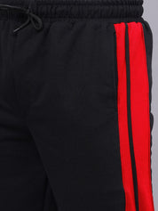 Black Snap Hem Stripe Track Pants