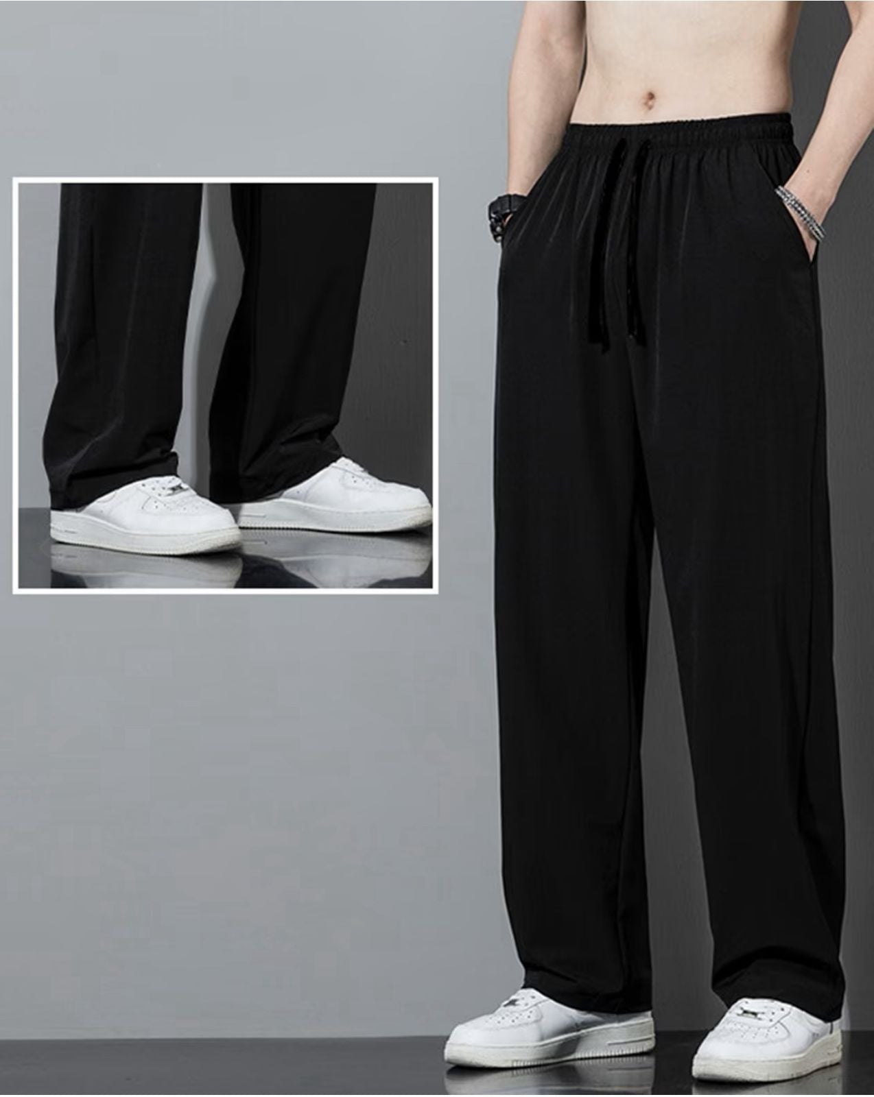 Black Core Relaxed Fit Track Pants
