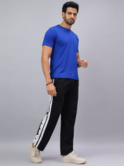 Black Snap Hem Stripe Track Pants