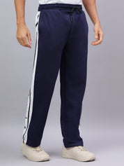 Navy Snap Hem Stripe Track Pants