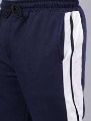 Navy Snap Hem Stripe Track Pants