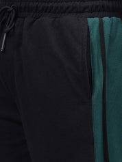 Black Snap Hem Stripe Track Pants