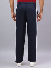 Navy Zip Hem Stripe Track Pants