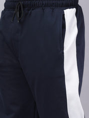 Navy Zip Hem Stripe Track Pants