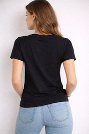 Black Regular Fit T-Shirt with “Summer Palm” Graphic