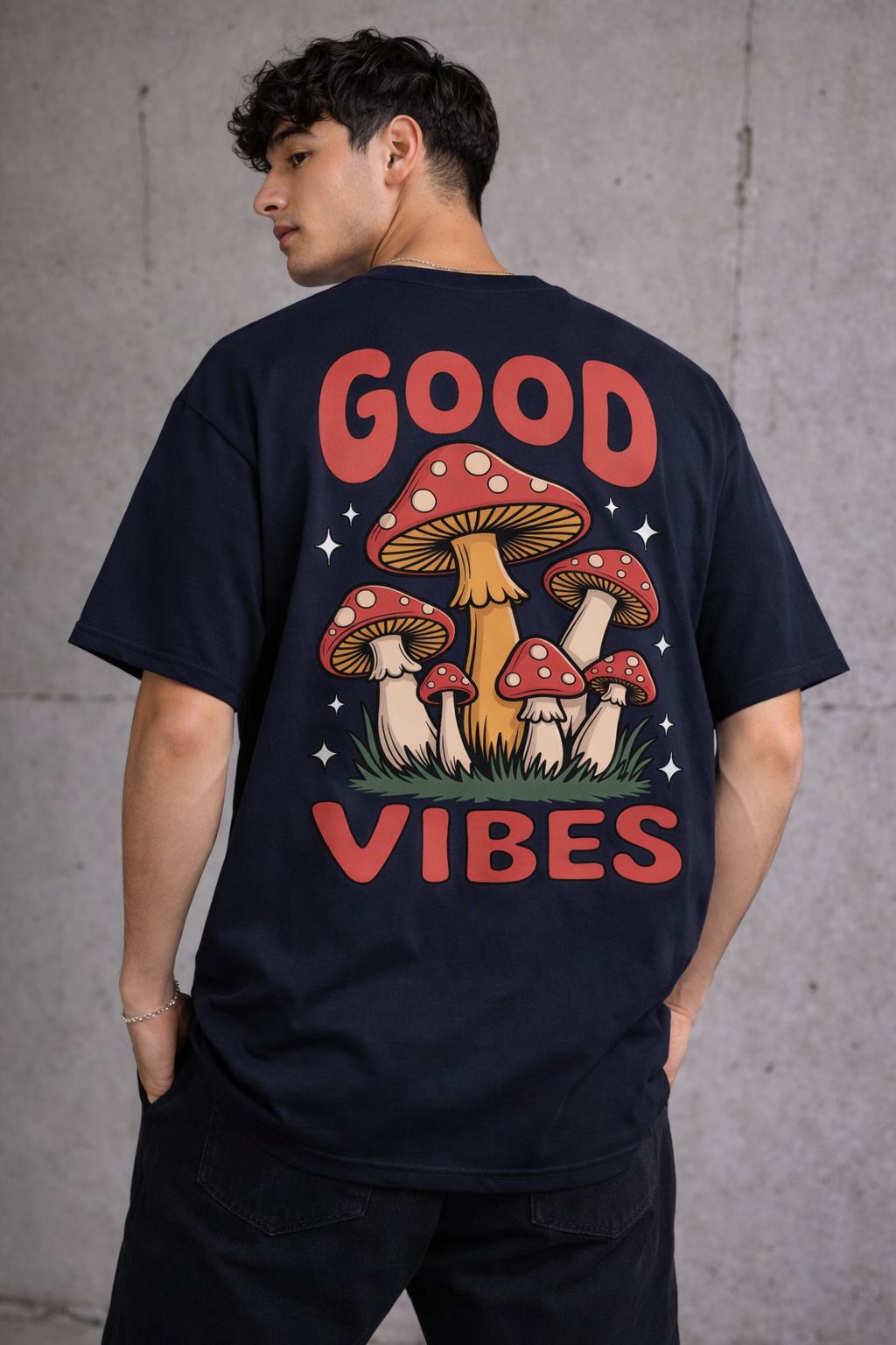 Good Vibes Oversized Graphic T-Shirt