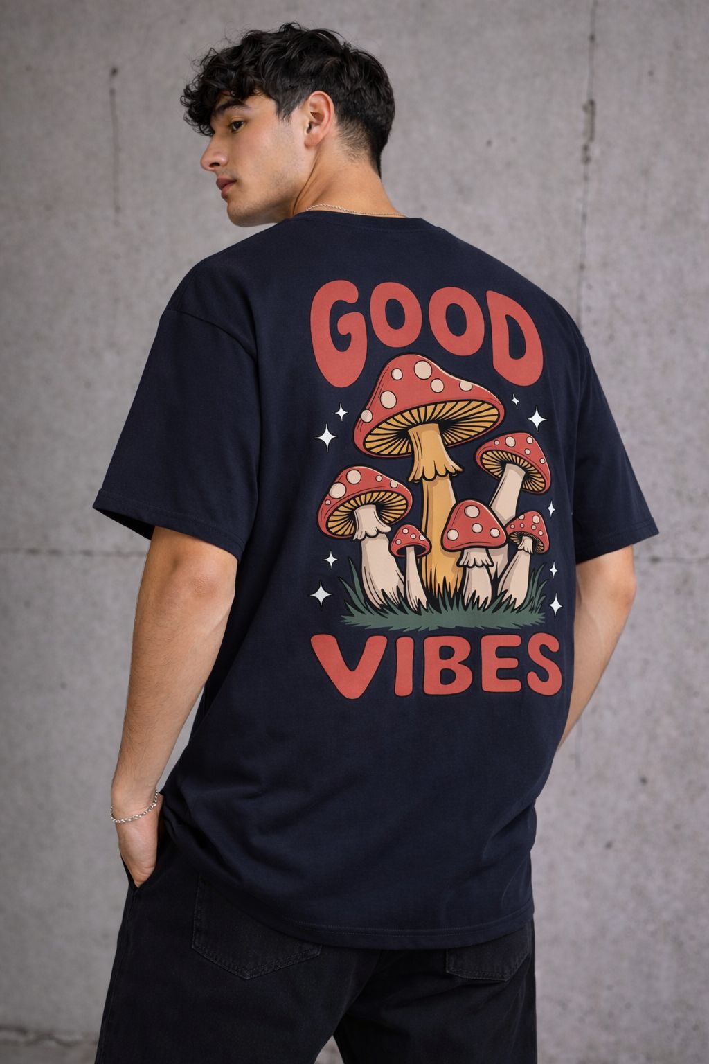 Good Vibes Oversized Graphic T-Shirt