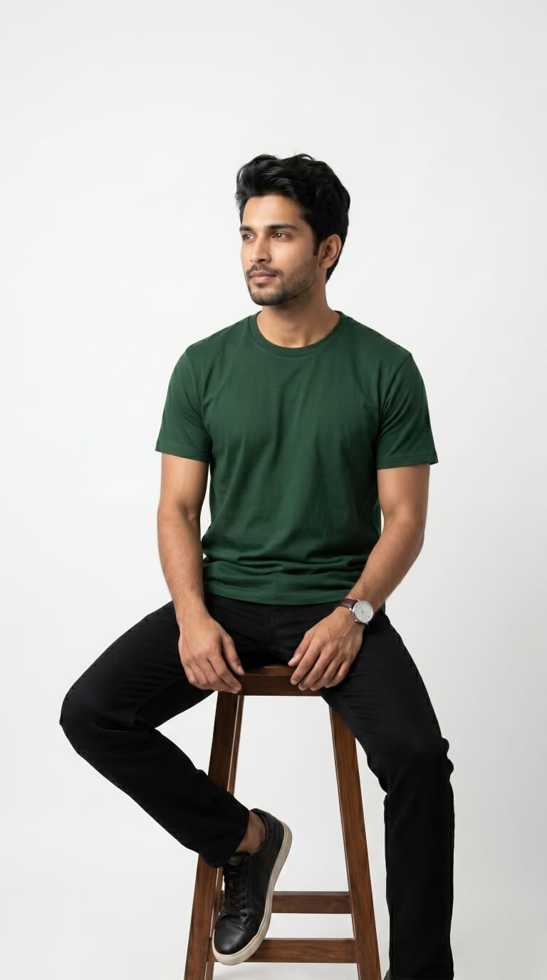Forest Green Cotton T-Shirt