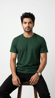Forest Green Cotton T-Shirt