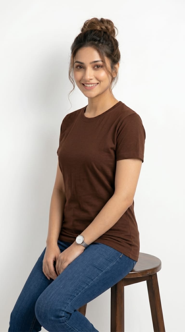Essential Solid T-Shirt – Regular Fit | Brown