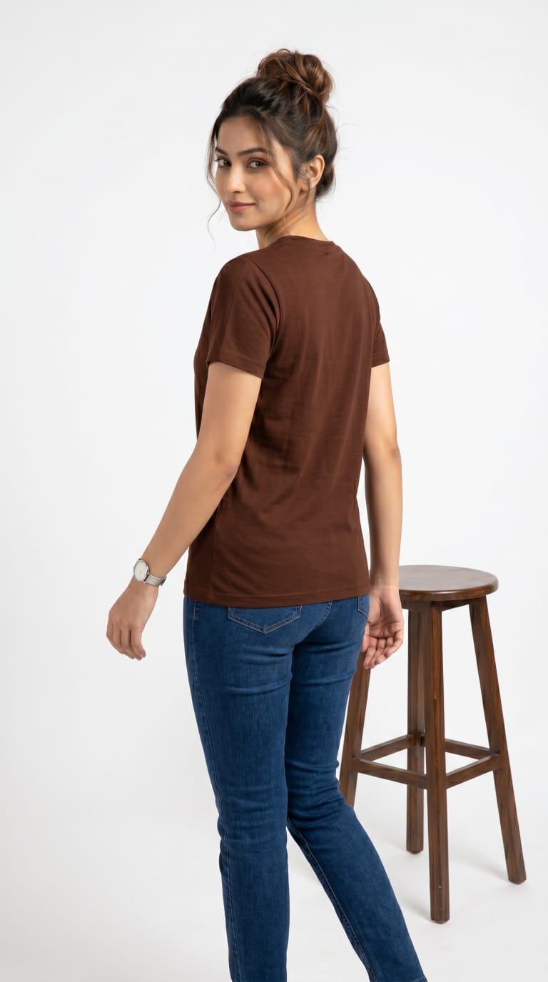 Essential Solid T-Shirt – Regular Fit | Brown-3
