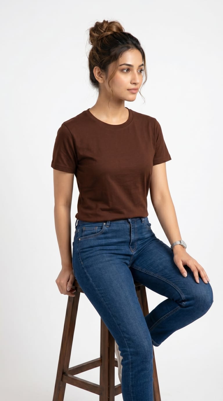 Essential Solid T-Shirt – Regular Fit | Brown-4