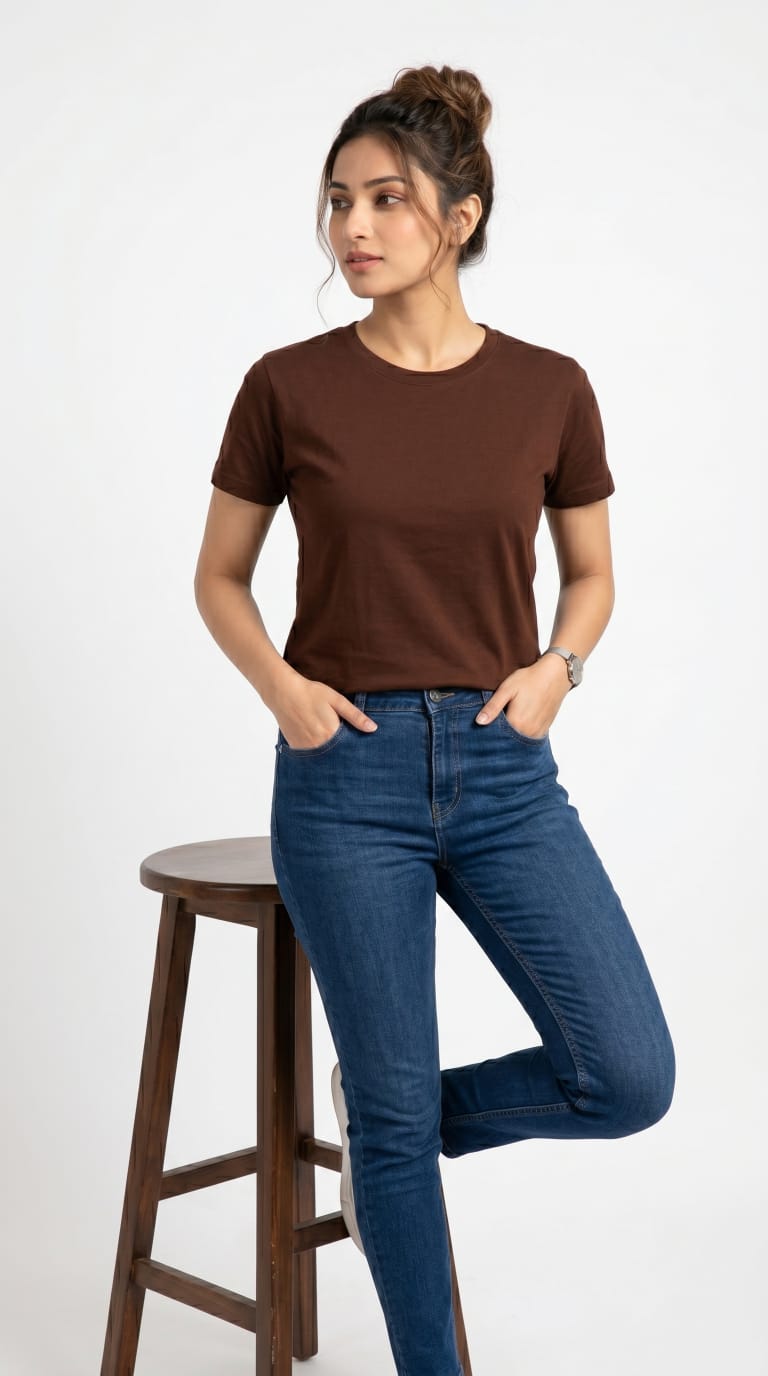 Essential Solid T-Shirt – Regular Fit | Brown-7