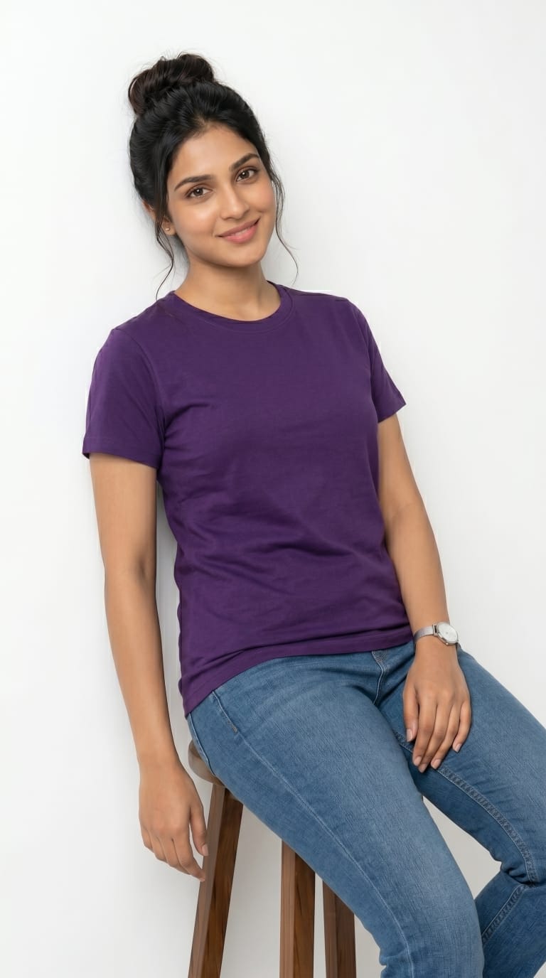 Essential Solid T-Shirt – Regular Fit | Purple