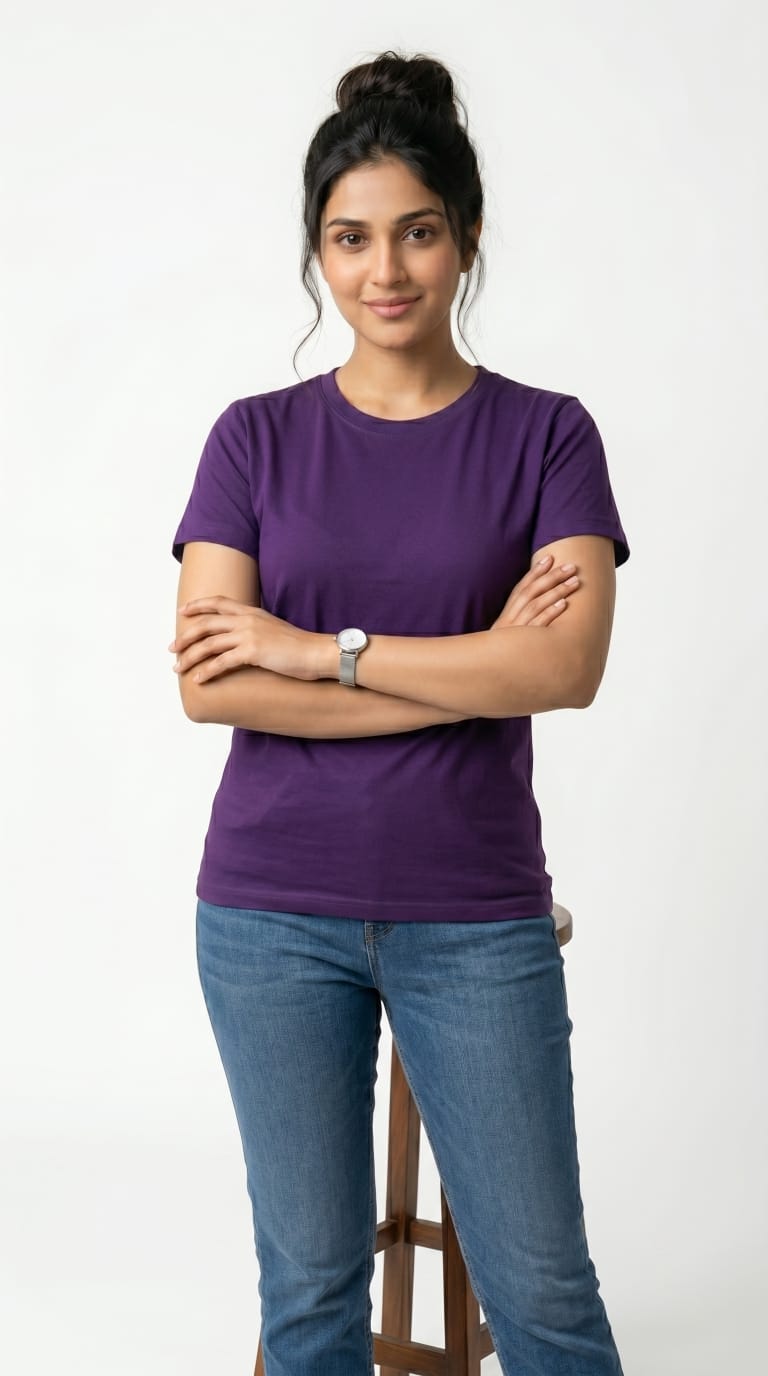 Essential Solid T-Shirt – Regular Fit | Purple-3