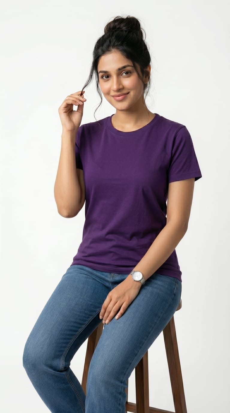 Essential Solid T-Shirt – Regular Fit | Purple