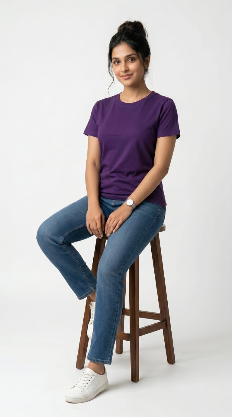 Essential Solid T-Shirt – Regular Fit | Purple-5