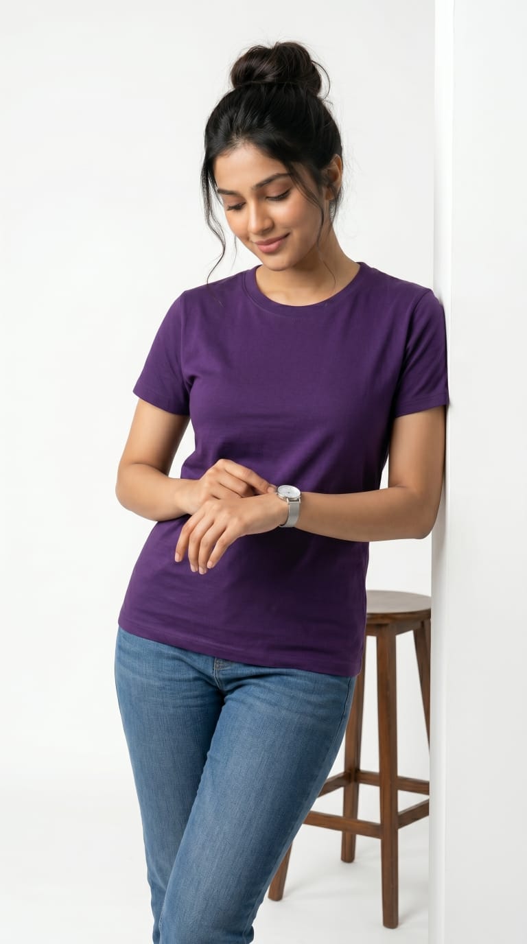 Essential Solid T-Shirt – Regular Fit | Purple-9