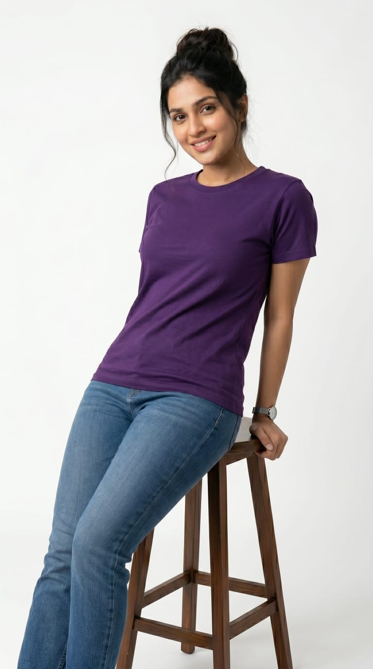 Essential Solid T-Shirt – Regular Fit | Purple-8