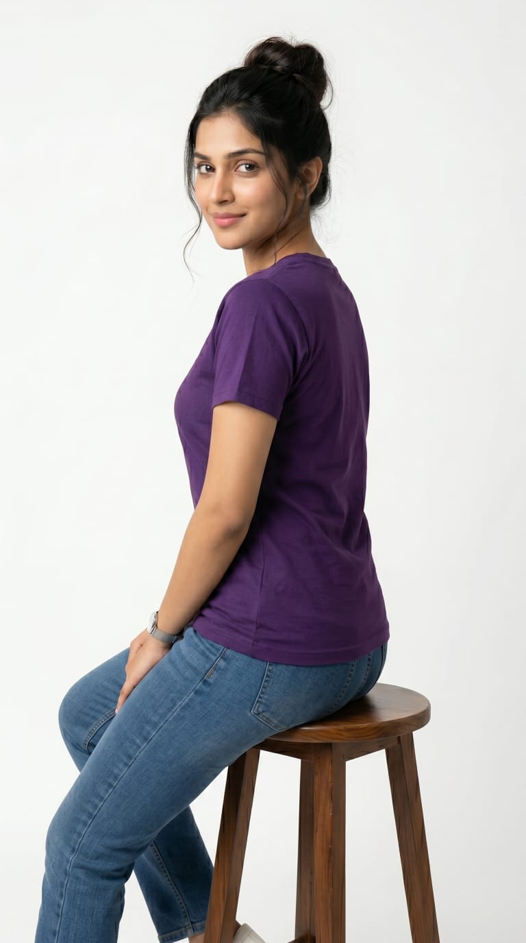 Essential Solid T-Shirt – Regular Fit | Purple-7