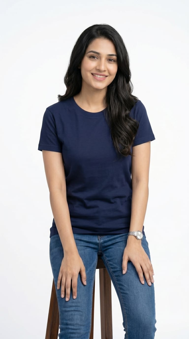 Essential Solid T-Shirt – Regular Fit | Navy Blue-5
