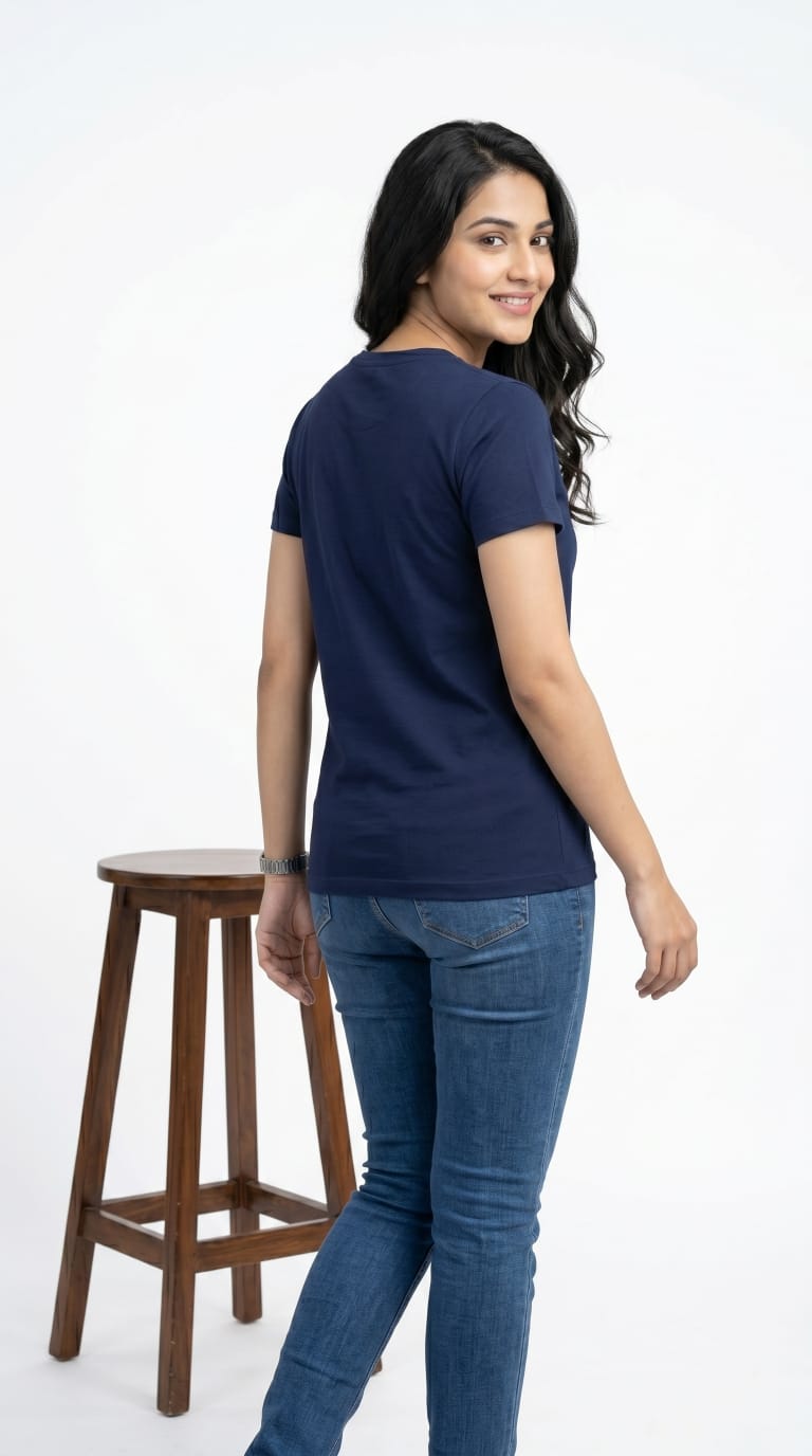 Essential Solid T-Shirt – Regular Fit | Navy Blue-6