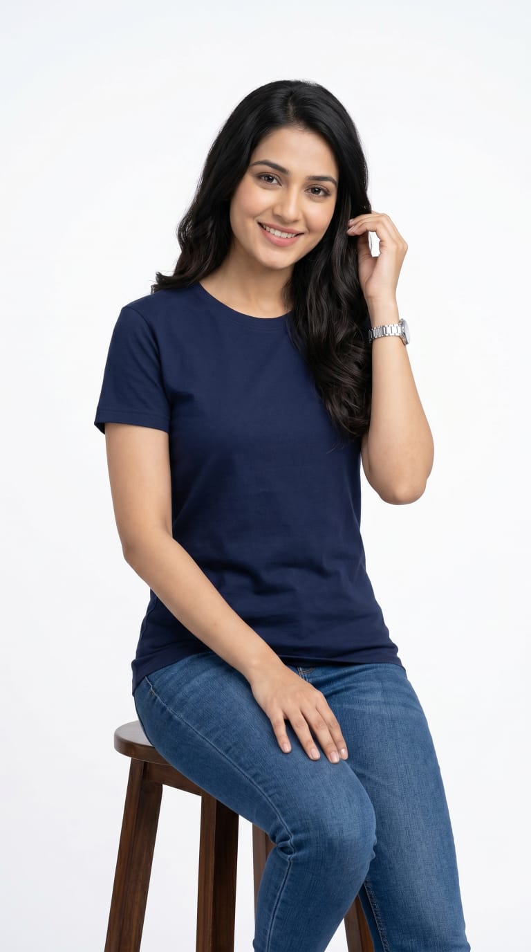 Essential Solid T-Shirt – Regular Fit | Navy Blue