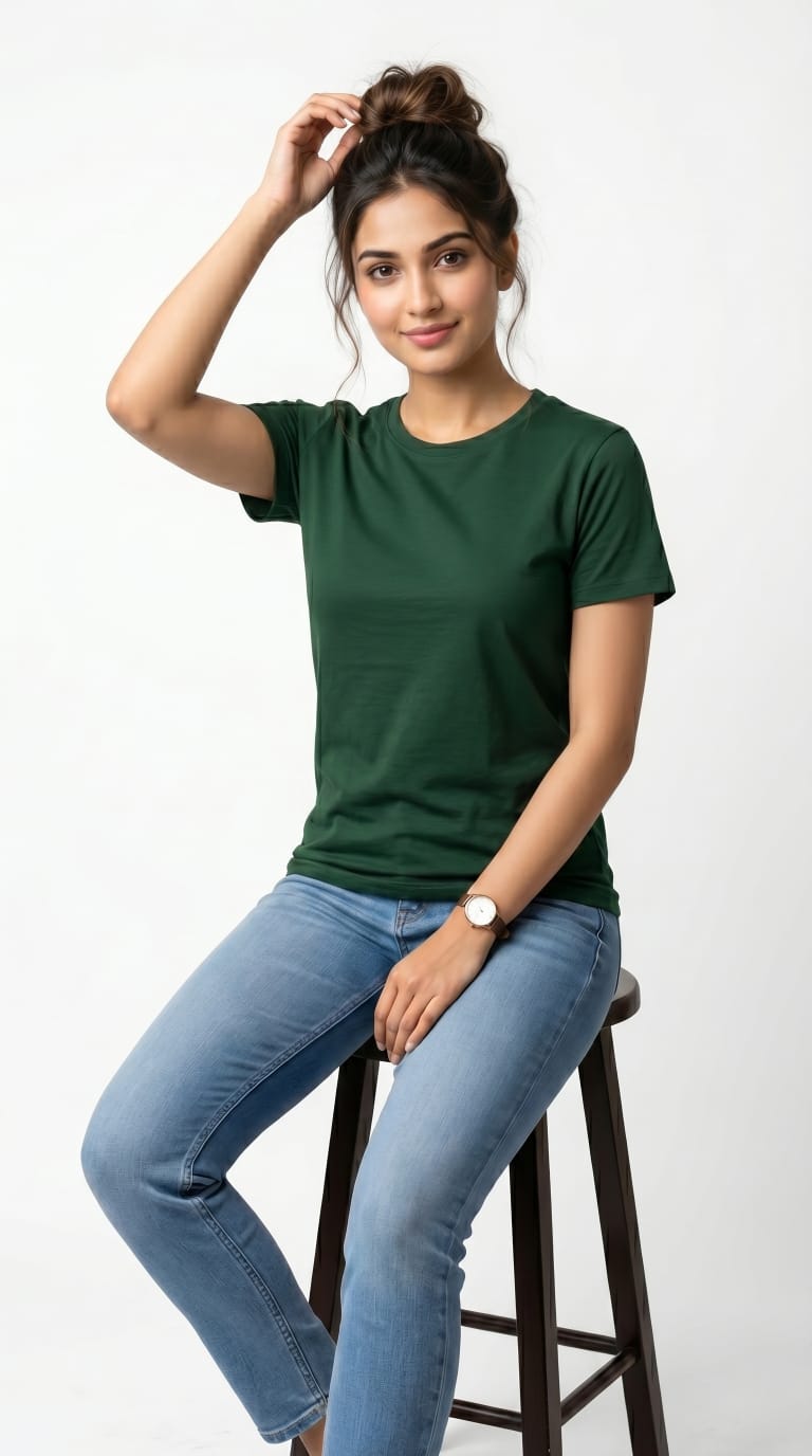 Core Essential T-Shirt – Slim Fit | Forest Green-4