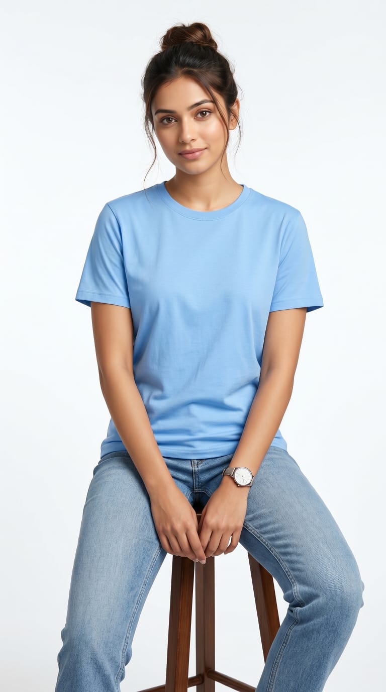 Core Essential T-Shirt – Regular Fit | Sky Blue