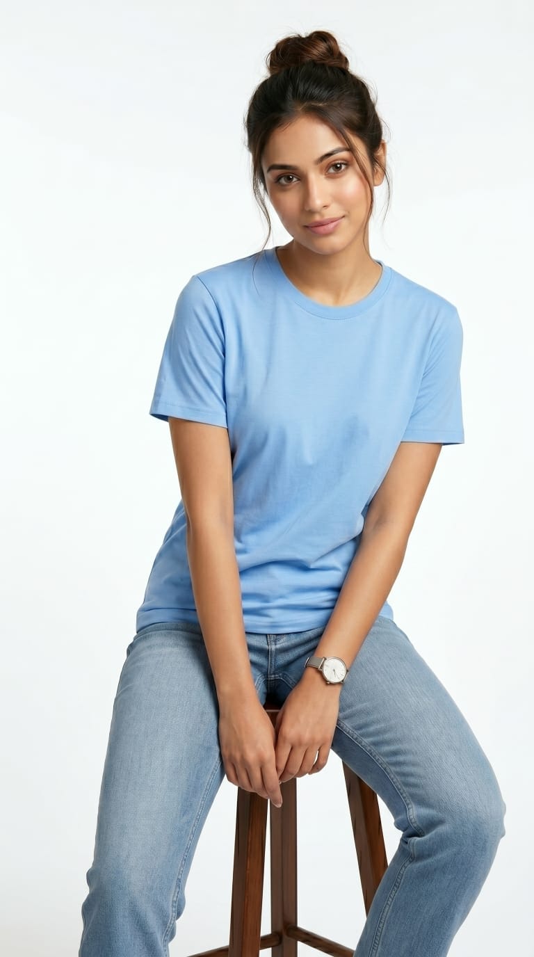 Core Essential T-Shirt – Regular Fit | Sky Blue