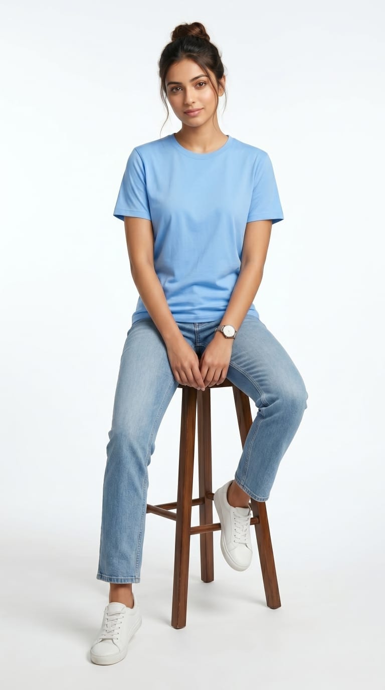 Core Essential T-Shirt – Regular Fit | Sky Blue-6