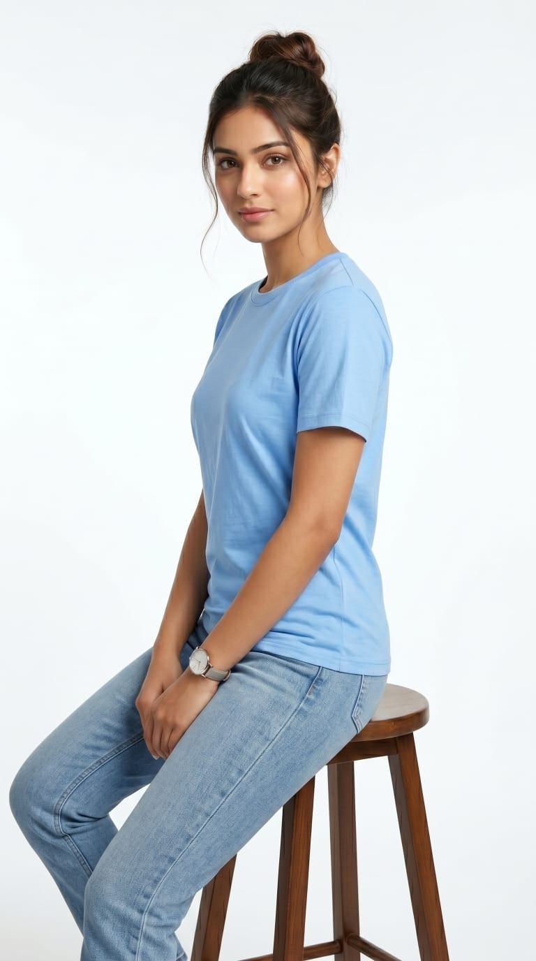 Core Essential T-Shirt – Regular Fit | Sky Blue-7