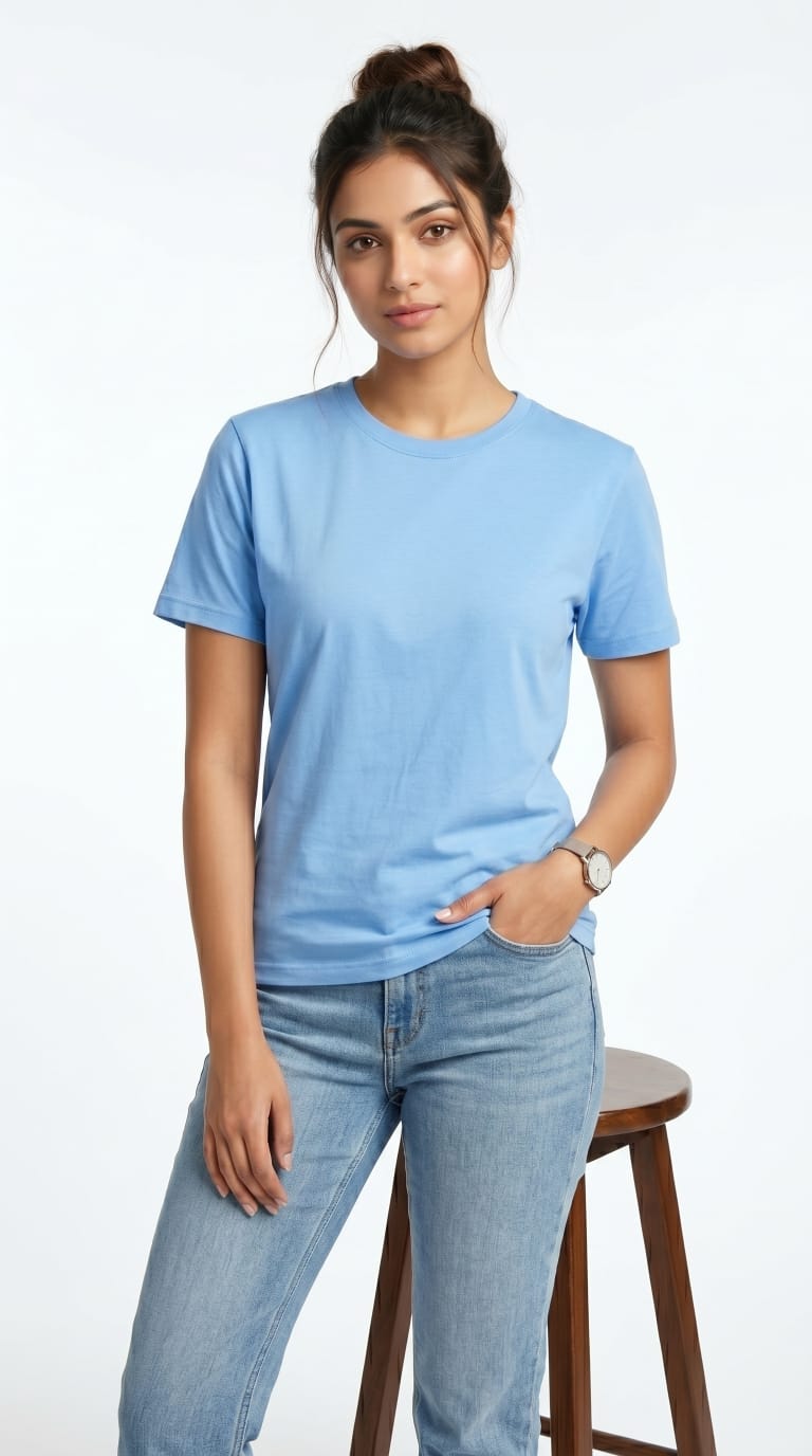 Core Essential T-Shirt – Regular Fit | Sky Blue-10