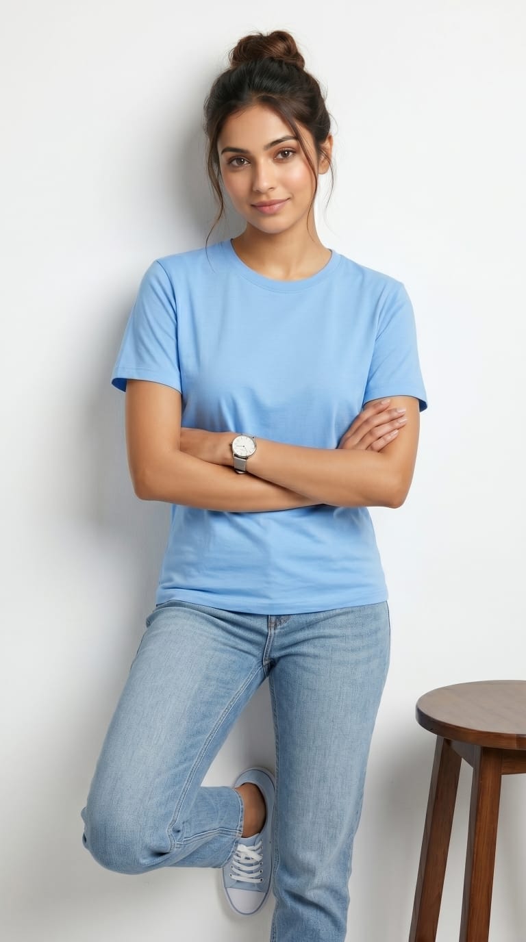 Core Essential T-Shirt – Regular Fit | Sky Blue-4