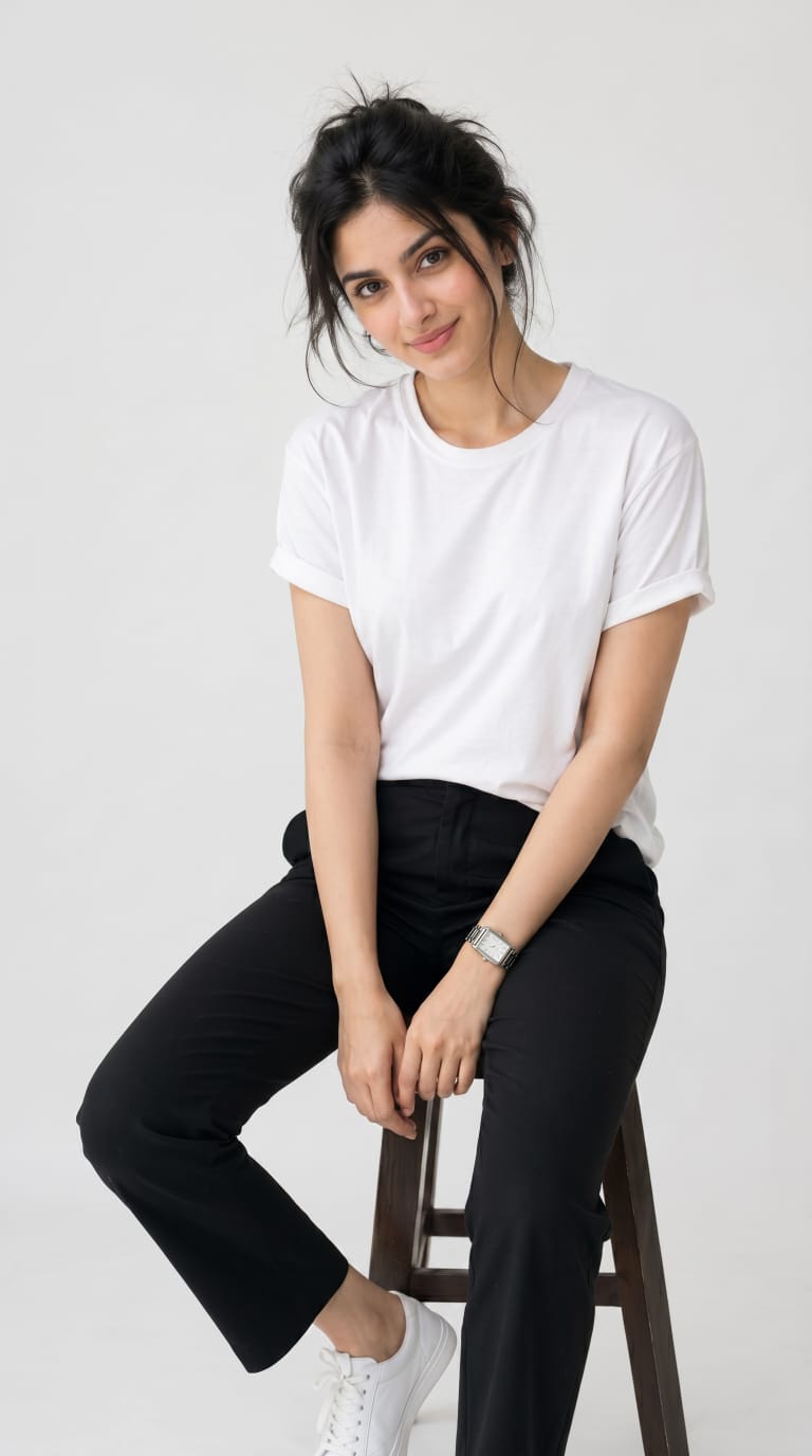 Core Solid T-Shirt – Regular Fit | White 180 GSM